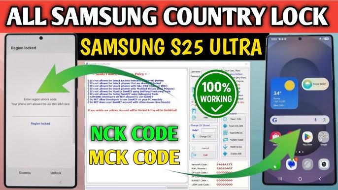 SAMSUNG COUNTRY LOCK REMOTELY